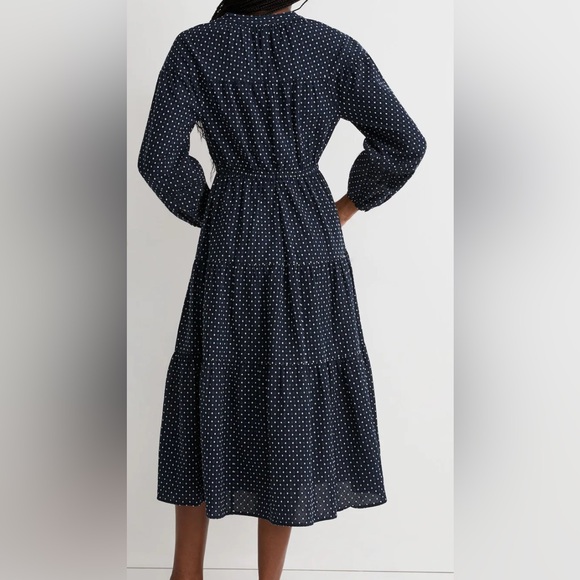 Madewell Dobby V-Neck Tiered Midi Dress Size Small - Picture 4 of 11